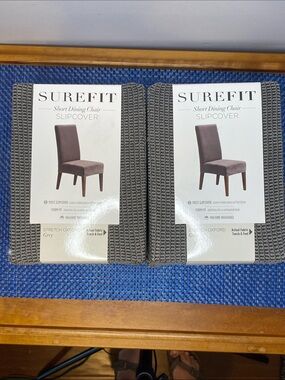 NIP Surefit armless chair covers, Oxford grey,  fits most chairs up to 42”